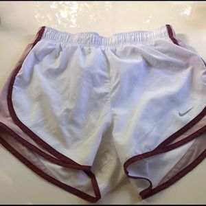 Pink & white nike shorts